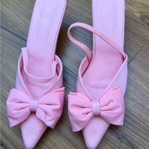 Elegant Pink Bow Women's Shoes